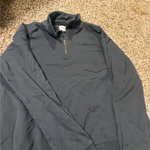 Womens Navy Half-Zip Sweater